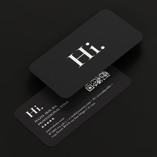 Minimalistisch Modern Monogram Initialen Zwart Wit Visitekaartje