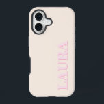 Minimalistisch modern monogram iPhone 16 hoesje<br><div class="desc">Minimalistische moderne monogram telefoonhoesje. Creëer uw eigen gepersonaliseerde iPhone Case met aangepaste naam monogram.</div>