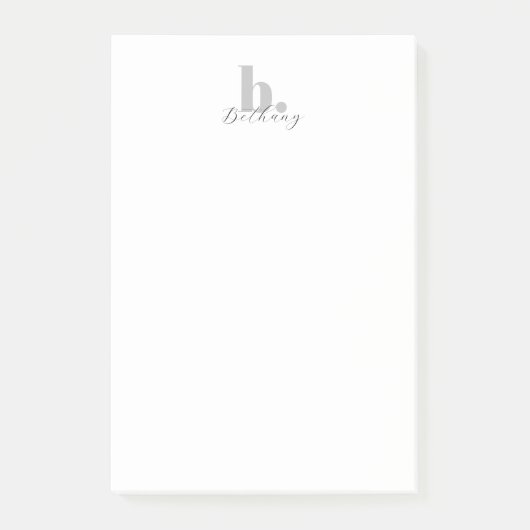Minimalistisch modern monogram legant script post-it® notes (Voorkant)
