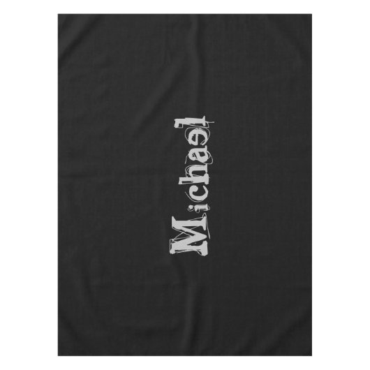 Minimalistisch modern monogram met zwarte witte ta tafelkleed (Voorkant)