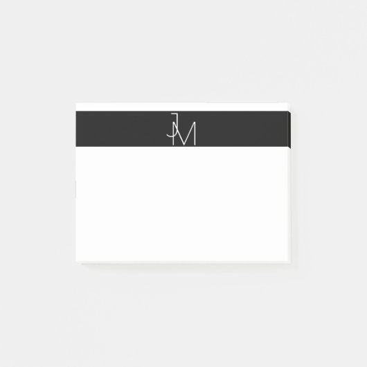 Minimalistisch modern monogram post-it® notes (Voorkant)
