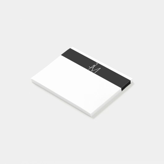 Minimalistisch modern monogram post-it® notes (Schuin)