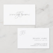 Minimalistisch Modern Monogram Professioneel Eenvo Visitekaartje (Voorkant / Achterkant)
