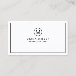 Minimalistisch Modern Monogram Professioneel Wit Visitekaartje
