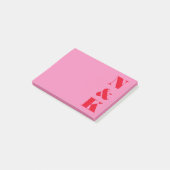 Minimalistisch Modern Monogram Rood en Roze Douane Post-it® Notes (Schuin)