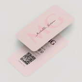 Minimalistisch modern monogram roze esthetisch visitekaartje