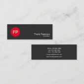 Minimalistisch modern monogram van de rode cirkel mini visitekaartje (Voorkant / Achterkant)