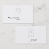 Minimalistisch modern monogram Visitekaartje (Voorkant / Achterkant)