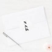 Minimalistisch modern monogram wit legant huwelijk ronde sticker (Envelop)