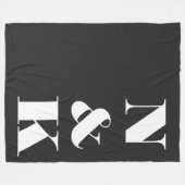 Minimalistisch modern monogram zwart elegante Pas  Fleece Deken (Voorkant (Horizontaal))