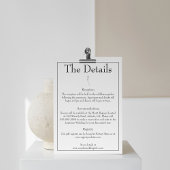 Minimalistisch modern monogram zwart-wit huwelijk informatiekaartje