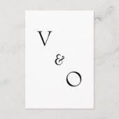 Minimalistisch modern monogram zwart-wit huwelijk informatiekaartje (Achterkant)