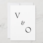 Minimalistisch modern monogram zwart-wit huwelijk kaart (Achterkant)