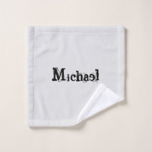Minimalistisch modern monogram, zwarte grijs bad handdoek