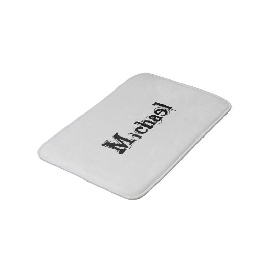 Minimalistisch modern monogram, zwarte grijs badmat (Gekanteld)