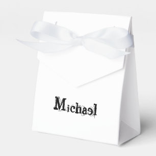 Minimalistisch modern monogram, zwarte grijs bedankdoosjes