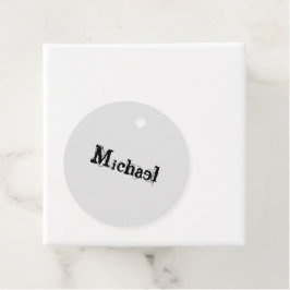 Minimalistisch modern monogram, zwarte grijs bedankjes labels