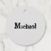 Minimalistisch modern monogram, zwarte grijs bedankjes labels (Achterkant)