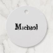 Minimalistisch modern monogram, zwarte grijs bedankjes labels (Voorkant)