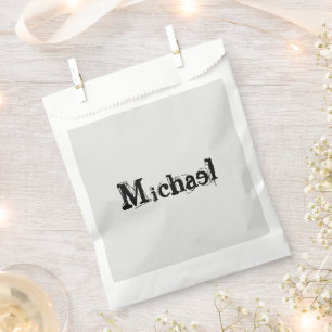 Minimalistisch modern monogram, zwarte grijs bedankzakje