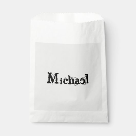 Minimalistisch modern monogram, zwarte grijs bedankzakje (Voorkant)