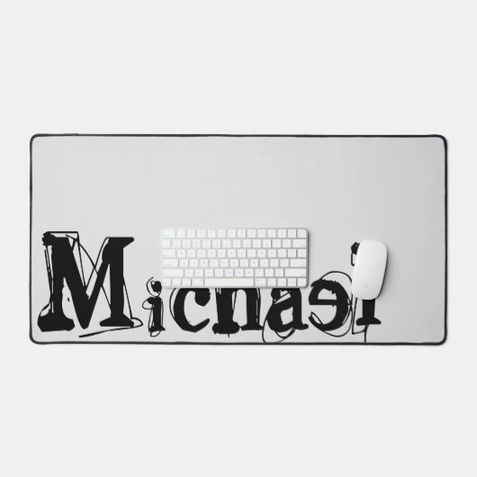 Minimalistisch modern monogram, zwarte grijs bureaumat (Keyboard & Muis)