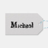 Minimalistisch modern monogram, zwarte grijs cadeaulabel (Voorkant (Horizontaal))