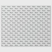 Minimalistisch modern monogram, zwarte grijs cadeaupapier (Vlak)