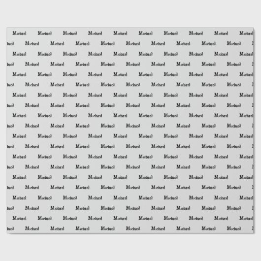 Minimalistisch modern monogram, zwarte grijs cadeaupapier (Vlak)