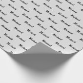 Minimalistisch modern monogram, zwarte grijs cadeaupapier (Hoek)