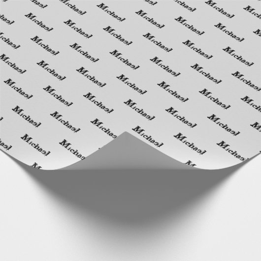 Minimalistisch modern monogram, zwarte grijs cadeaupapier (Hoek)
