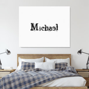 Minimalistisch modern monogram, zwarte grijs canvas afdruk