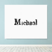 Minimalistisch modern monogram, zwarte grijs canvas afdruk (Insitu (Houten vloer))