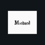 Minimalistisch modern monogram, zwarte grijs canvas afdruk<br><div class="desc">Minimalistisch modern monogram, zwarte grijs. douanenaam in zwart op een grijze kleur.</div>