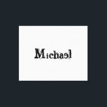 Minimalistisch modern monogram, zwarte grijs canvas afdruk<br><div class="desc">Minimalistisch modern monogram,  zwarte grijs.  douanenaam in zwart op een grijze kleur.</div>