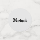 Minimalistisch modern monogram, zwarte grijs confetti (Kleine voorkant)