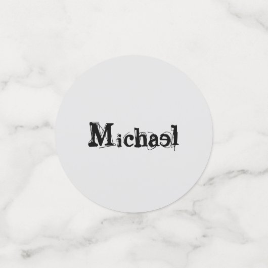 Minimalistisch modern monogram, zwarte grijs confetti (Kleine voorkant)