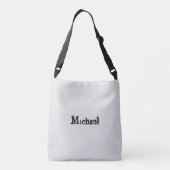 Minimalistisch modern monogram, zwarte grijs crossbody tas (Achterkant)