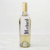 Minimalistisch modern monogram, zwarte grijs flessenhanger (Op fles)