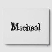 Minimalistisch modern monogram, zwarte grijs gastenboek (Achterkant)