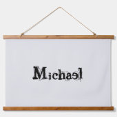 Minimalistisch modern monogram, zwarte grijs hangend wandkleed (Voorkant)