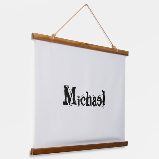 Minimalistisch modern monogram, zwarte grijs hangend wandkleed (Gebogen)