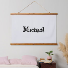 Minimalistisch modern monogram, zwarte grijs hangend wandkleed