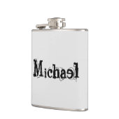 Minimalistisch modern monogram, zwarte grijs heupfles (Links)