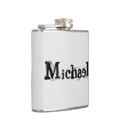 Minimalistisch modern monogram, zwarte grijs heupfles (Rechts)