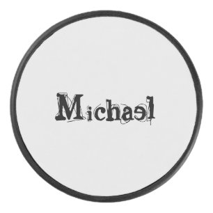 Minimalistisch modern monogram, zwarte grijs hockey puck