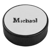 Minimalistisch modern monogram, zwarte grijs hockey puck (3/4)