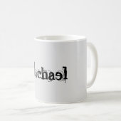 Minimalistisch modern monogram, zwarte grijs koffiemok (Voorkant rechts)