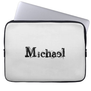 Minimalistisch modern monogram, zwarte grijs laptop sleeve