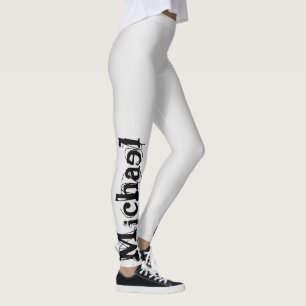 Minimalistisch modern monogram, zwarte grijs leggings